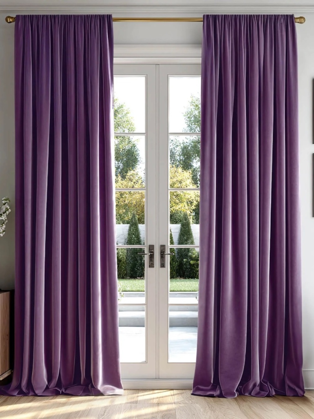 MIULEE Purple Blackout Window Curtain Panel 72 x 84 in with Hooks NIP